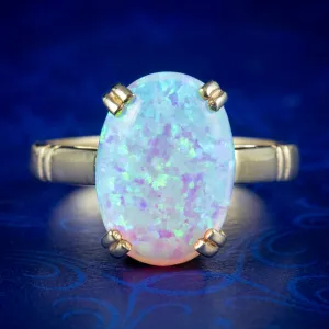 Victorian Style Opal Solitaire Ring 6ct Opal