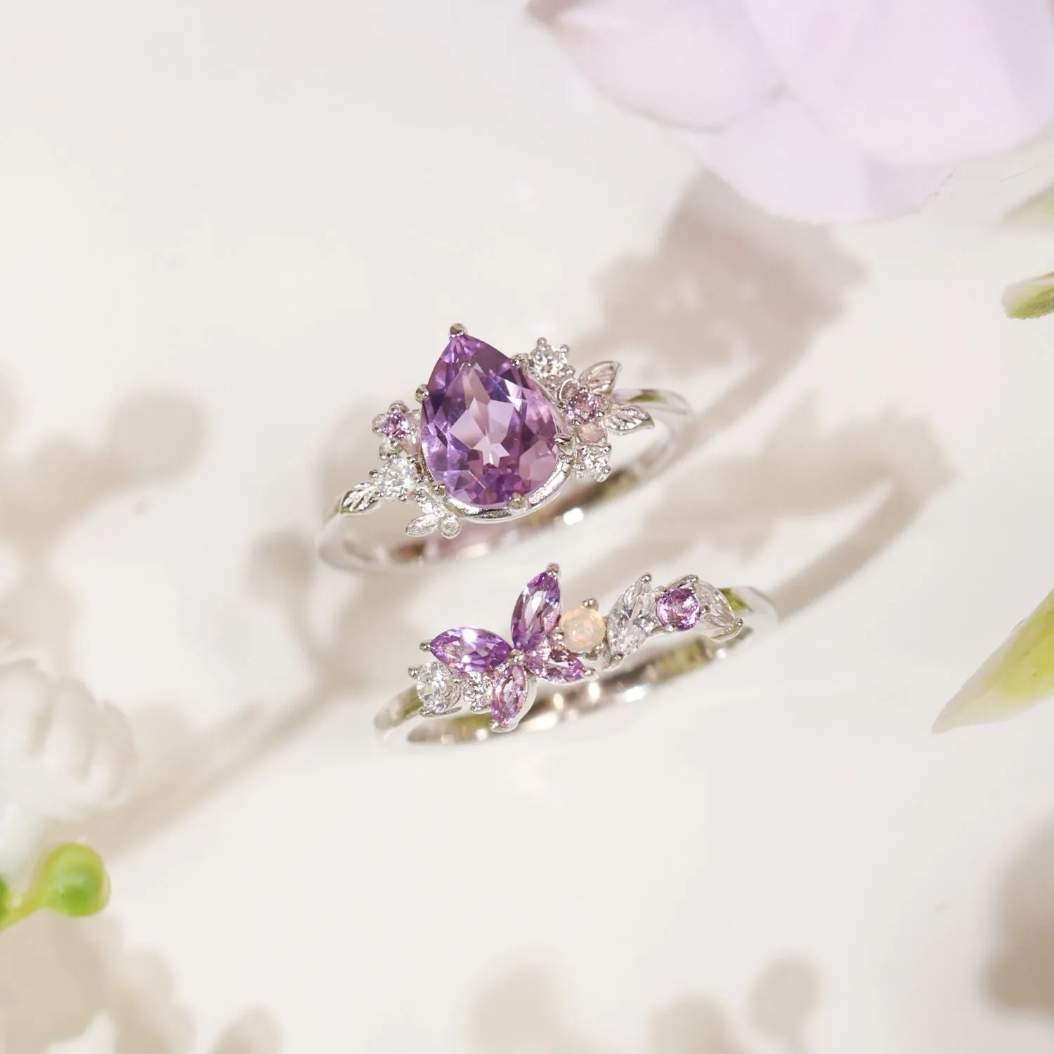 Violet Blooms Amethyst Ring