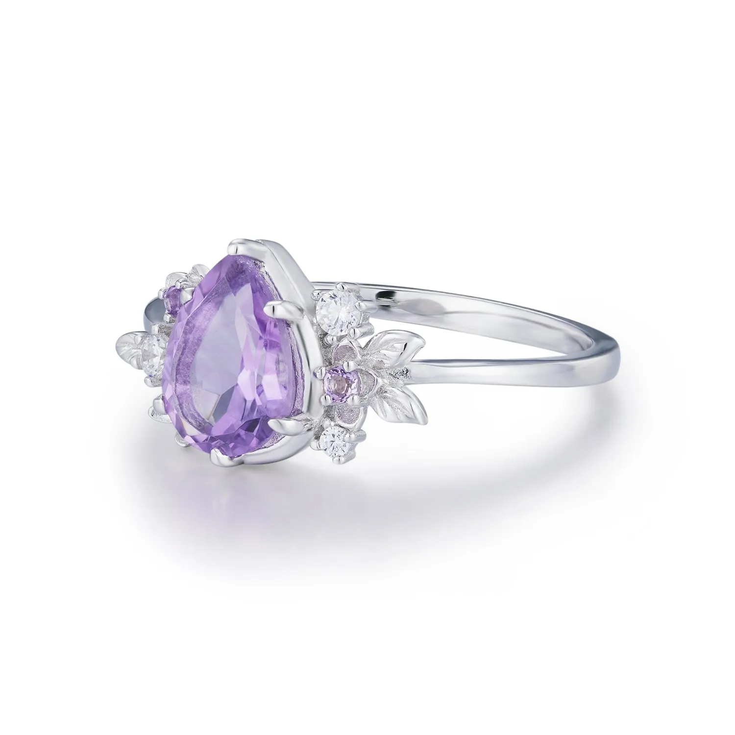 Violet Blooms Amethyst Ring