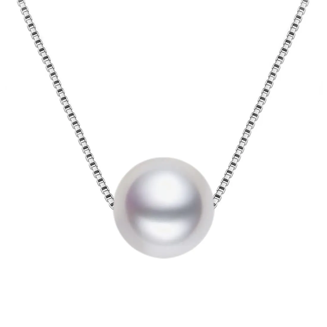 Yellow Chimes 925 Sterling Silver Hallmark and Certified Purity Valentine Special Pearl Pendant with Silver Chain for Women and Girls, Silver, White, Medium